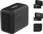 TELESIN Battery Charger for Insta360 X3 with Micro SD Card Slots and USB Type C Cable, 2-Channel Quick Battery Charging Storage Station, Fast Charge Up to 100% in 65 Minutes Compatible with PD3.0