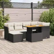 Garden Sofa Set Black Modular Cushions Outdoor Furniture Storage Adjustabl 26947