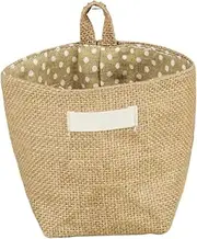 Hanging Storage Bag Basket Fabric Flower Pot Little Striped Jute Small Sack Breathable Eco Friendly Natural Color Cosmetics
