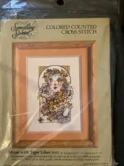 Something Special Mime W/ Tiger Lilies Counted Cross Stitch