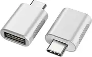 nonda USB C to USB Adapter(2 Pack), USB-C to USB 3.0 Adapter, USB Type-C to USB, Thunderbolt 4/3 to USB Female Adapter OTG for MacBook Pro2021, MacBook Air 2020, iPad Pro 2021, and More(Silver)