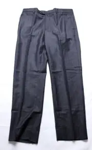 Banana Republic Men's Italian Wool Flannel Pant JW7 Navy Blue Stripe Size 33X30