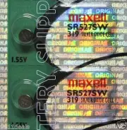 Maxell SR527SW Watch and Calculator Batteries x 2