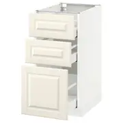 METOD / MAXIMERA base cabinet with 3 drawers, white/Bodbyn off-white, 40x60x80 cm