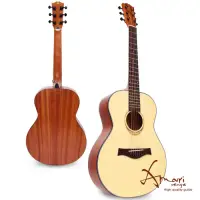 在飛比找Yahoo奇摩購物中心優惠-Amari 36吋 雲杉木面板旅行吉他(mini)原木色 贈