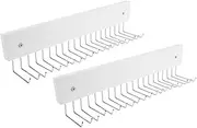 PENIKOKO 2pcs Wall Mounted Necktie Rack with Rotating Hanger Space Saving Tie and Belt Organizer for Closet Versatile Coat Hook and Scarf Holder Elegant Design for Compact Spaces