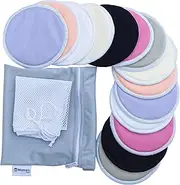 Mama's care14-Pack Reusable Nursing Pads - 4-Layer Washable Viscose Fabric Breastfeeding Pads with Wash Bag - Soft & Absorbent Nipple Pads for Maternity Essentials (Large, 4.8")
