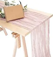 Elegant Pleated Table Runner Cheesecloth Rustic Cheese Cloth Table Runner Versatile Decoration for Easter Wedding Showers Birthday Party 90 x 300 CM