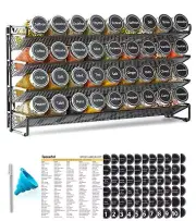 SpaceAid Spice Rack Organizer with 36 Spice Jars, 386 Spice Labels, Chalk Mar...