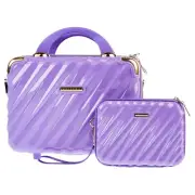 Marcy McKenna Hamptons Beauty Case and Mini Case Bundle 2-pc Set Purple NWT