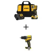 DEWALT Impact Driver Kit + Hammer Drill 20V Cordless LED Light Variable Speed