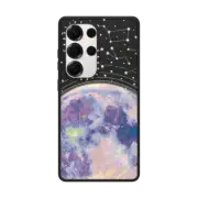 Galaxy S25 Ultra Impact Magnetic Case Blue moon and stars constellations / galaxy pattern clear background