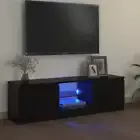 vidaXL TV Cabinet with LED Lights Black 120x30x35.5 cm 2BB