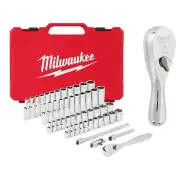 Milwaukee Ratchet + Socket Mechanics Tool Set 1/4" Drive SAE/Metric (51-Pcs)