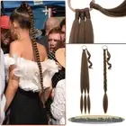 Real As Human Pre-sectioned 34" Wrap On Braids Ponytail Hair Extensions Plait AU