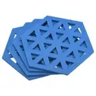 Felt Coasters, 4pcs Hexagonal Pad Coaster for Drink Cup Pot Bowl Vase, Sky Blue