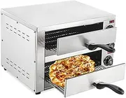 Commercial Pizza Oven, 1600W Stainless Steel Drawer Toaster Oven with Timer Independent Temperature Control, Baking Oven with 360 ° Uniform Temperature, for Restaurant Kitchen Baked Pizza