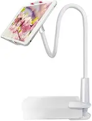 Mingzhe 27 Inch Flexible Gooseneck Tablet & Phone Stand Cell Phone Holder with Adjustable Mount and 3 inch Screw-Type Clamp for Desk/Bed/Kitchen Compatible with 4 inch to 10.6 inch Phones/Tablets
