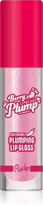 Rude Cosmetics Berry Plump Moisturizing Lip Gloss Volumizing Color Pink Sugar 4 g