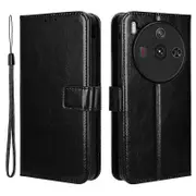 Wallet Phone Case For Zte Nubia Z50s Pro 5g, Pu Leather Crazy Horse Texture Stand Cover