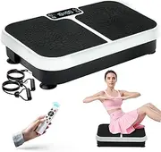 Homesy Vibration Plate Exercise Machine, Vibrating Plate for Lymphatic Drainage, Full Body Shaking Workout Fitness Platform Board, Sport Gym Equipment for Weight Loss Fat Burner for Women Men