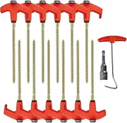 Tent Stakes,Tent Nails | Hexagonal Stable Tarp Screw Thread Pegs Set for Garden Irrigation Beach Netting Canopy Plant Landscaping Lawn Artificial Turf