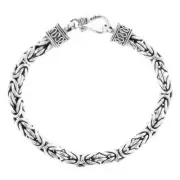 6MM MENS BYZANTINE BALI SOLID 925 STERLING SILVER CHAIN ANKLET bracelet, 6-10"