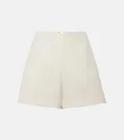 [Valentino] Valentino VGold Crepe Couture high-rise shorts AU 16 white