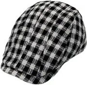 [WITHMOONS] Plaid Check Newsboy Hat Men Adjustable Wool Flat Cap LD31460
