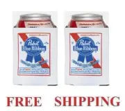 PABST BLUE RIBBON PBR 2 BEER CAN COOLERS KOOZIE COOLIE HUGGIE COOZIE NEW