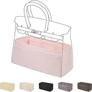 DGAZ Purse Organizer Silky Smooth Fits Birkin 20/25/30/35/40/45/50 Bags,Silk,Luxury Handbag Tote in Bag Shapers, Women(Pink color,BK25)
