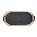 Cast Iron Griddle Fry Plate Fish Grill Platter Steak Pan
