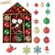 NNEOBA 70Pcs/Box Christmas Tree Ball Ornaments