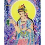 【豐財藝術】NAMO AVALOKITESHVARA 彩衣觀世音菩薩能量真跡油畫(佛像油畫藝術收藏首選)