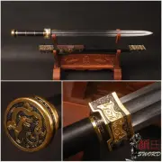 Auspicious Chinese Sword Han Dynasty Jian Blackwood Scabbard Folded Steel Blade