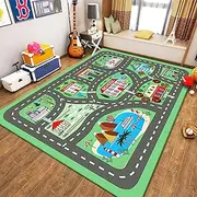 Kids Play Mat Non-Slip Carpet Playmat Extra Large Learn Walking Rug City Life Pools Safe Road Traffic System Colorful Study Activity Centerpiece Play Mat for Bedroom Playroom (Colorful#Style 4)
