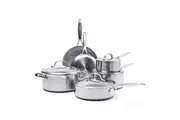 10pc Greenpan Stainless Steel Venice Pro Cookware Sets Frying/Sauce Pan Silver