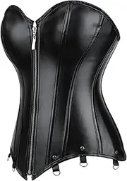 [Hengzhifeng] Gothic Corsets for Women Faux Leather Corset Bustier Top