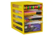 4-Tier Office Cabinet Storage Station Drawer Home Stationary Box - Banana