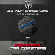 Ram Rebel Car Coasters - Blue Logo