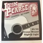 【老羊樂器店】開發票 JOHN PEARSE 160SL 民謠吉他弦 80/20黃銅 (11-50) 美國製 公司貨