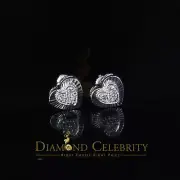925 White Sterling Silver 0.24ct Cubic Zirconia Heart Women's Stud Earrings