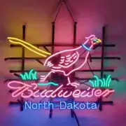 Pheasant North Dakota Beer 20"x16" Neon Sign Lamp Light Real Glass Bar AL