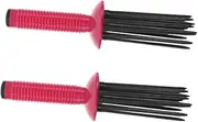 Generic 2pcs Multi Functional Curling Wand Comb for Natural Volume Frizz Hair Brush Blow Drying Styling Tool Portable Curling Brush for Home and Travel