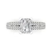 2.5ct Emerald Round Cut Engagement Promise Bridal Ring 14k Solid White Gold