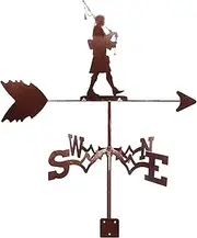 Wind vanes, Outdoor Garden Metal Weather Vane, Hot Air Balloon Cowboy Bee Stainless Steel Weathervane for Roof Yard Decoration Wind Direction Indicators