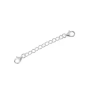 Sterling Silver Double Lobster Clasp Connector Extender Safety Chain 2" #99754