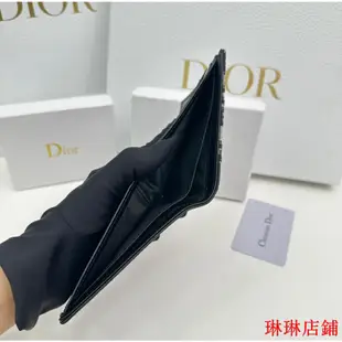 （琳琳二手)Dior/迪奧 短夾 零錢包 卡夾 卡包多卡位皮夾 錢包 錢夾帆布皮夾西裝夾0214