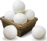 Snugpad Wool Dryer Balls XL Size 6 Pack, Natural Fabric Softener 100% Organic Pr
