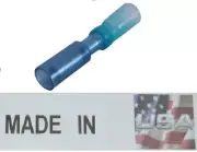 (50) BLUE 16-14 3M HEAT SHRINK (FEMALE) BULLET .157 CONNECTOR ROUND QUICK